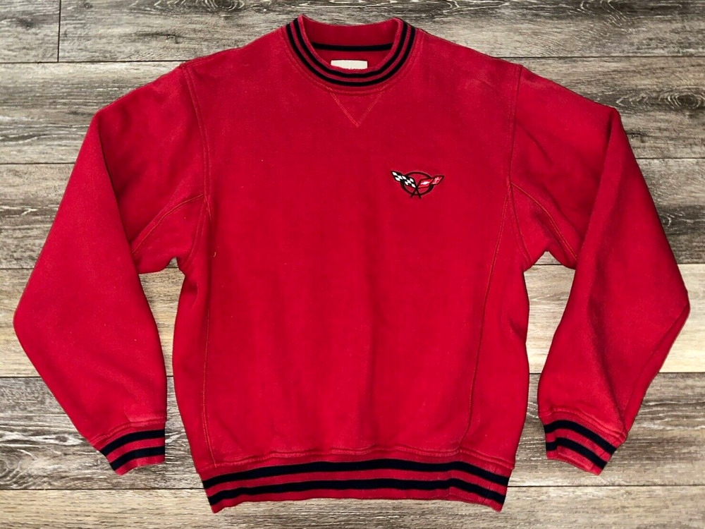 🔥 VTG Corvette Logo Pullover Crewneck Cutter & Buck Sweatshirt Adult Size XS